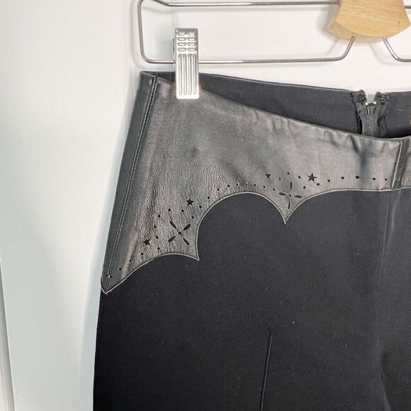 Anthropologie Elevenses pants black mid rise Western cotton size 6 black - Picture 3 of 5